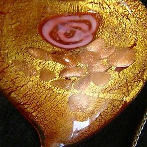 Delicate blown glass necklace matching earrings